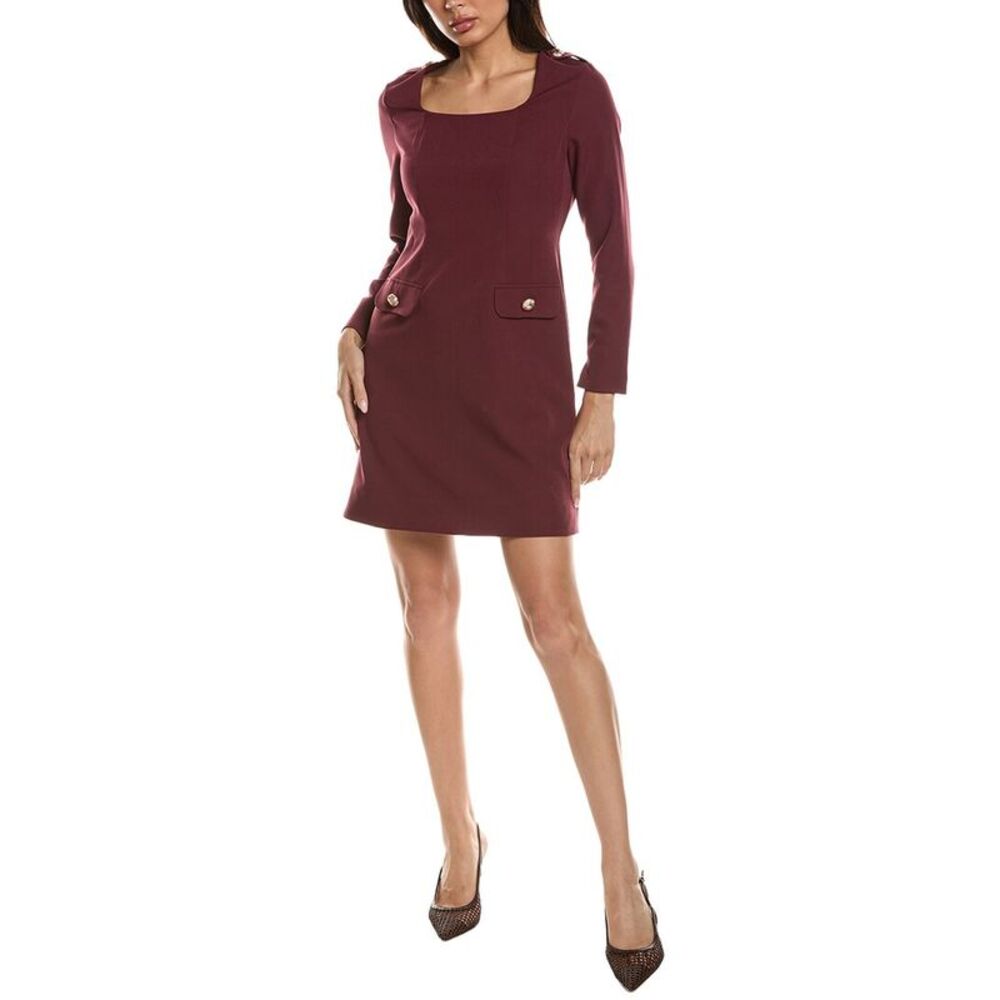 Tahari Asl Womens  Long Sleeve Mini Dress